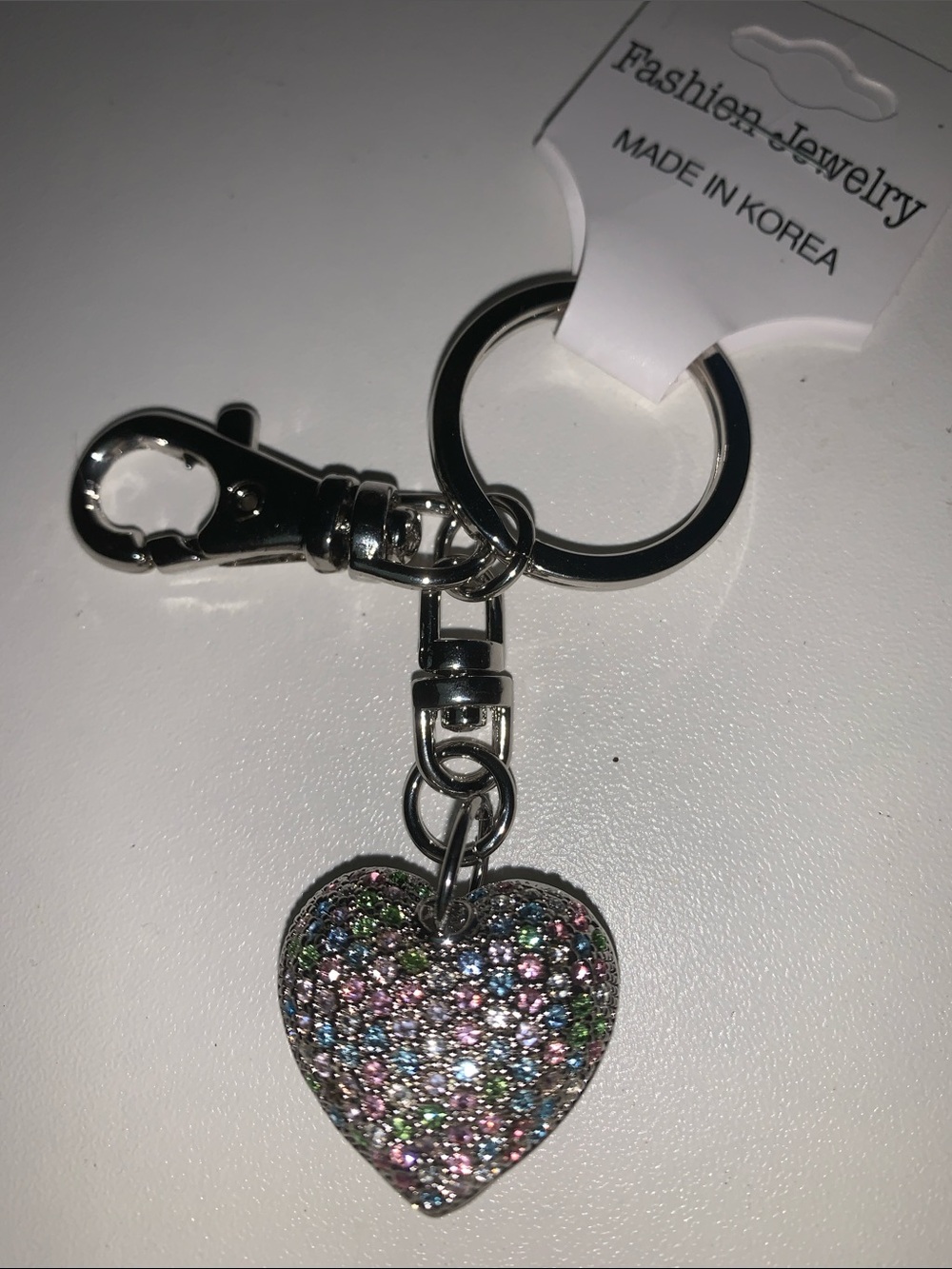 Crystal heart purse/bag charm Keychain